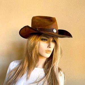 100% Genuine leather cowboy hat